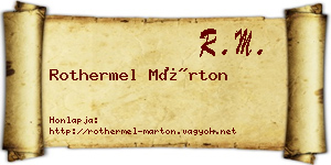 Rothermel Márton névjegykártya