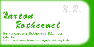 marton rothermel business card